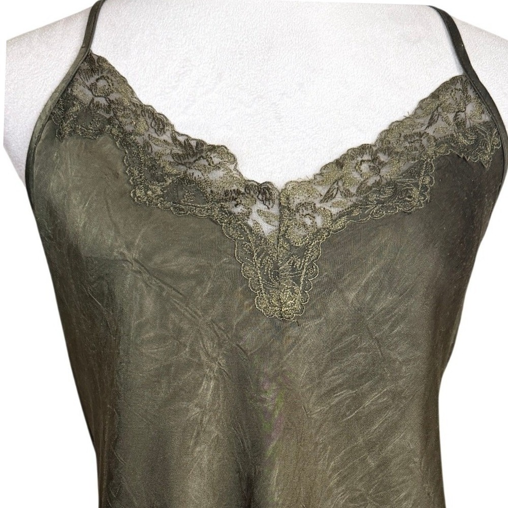 Linea Donatella Lace Trim Satin Camisole Top XL Fairy Whimsigoth Romantic Goth - Picture 3 of 10